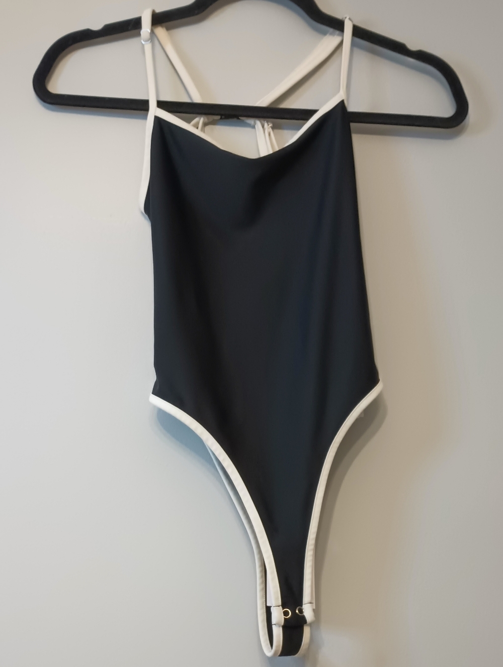 Forever 21 Black and White Bodysuit S